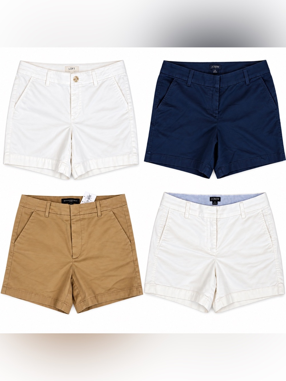 Shorts Lot-4 Pieces J. Crew, Banana Republic, Loft- Classic Cotton Bermudas 8